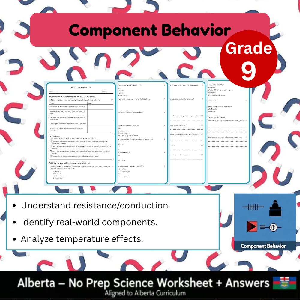 Grade 9 Science Worksheet Bundle | Genetics, Chemistry & Physics Concepts — included worksheet 42