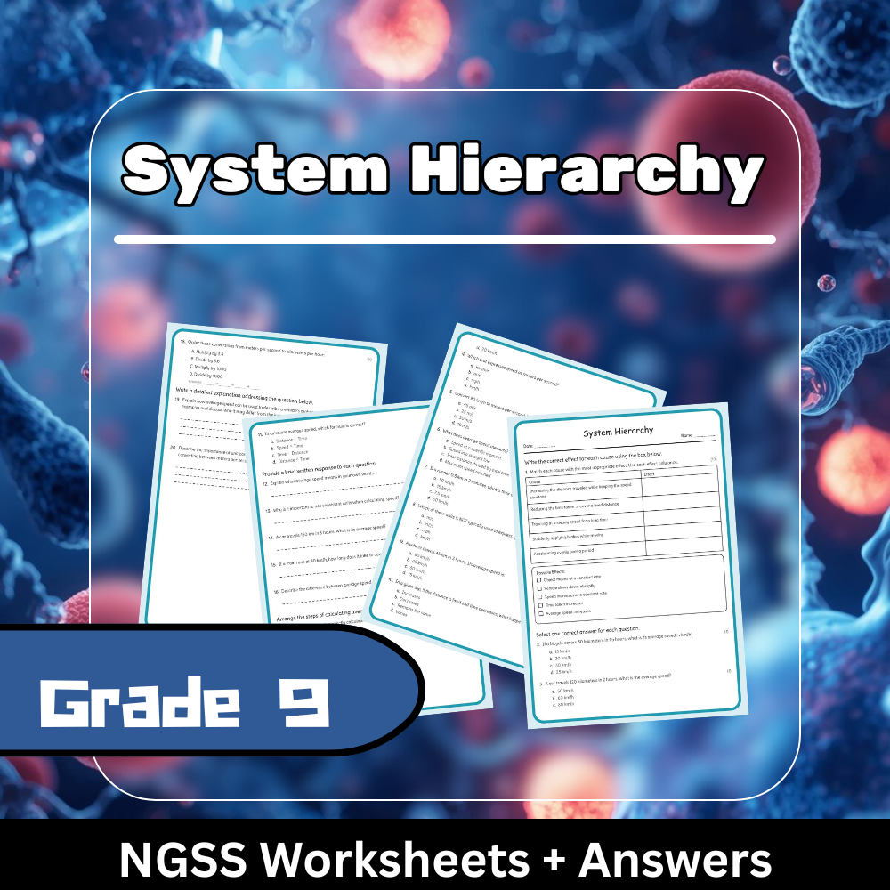 Grade 9 Science science 1 worksheet — Grade 9 Science | System Hierarchy Worksheet (NGSS Aligned) – PDF