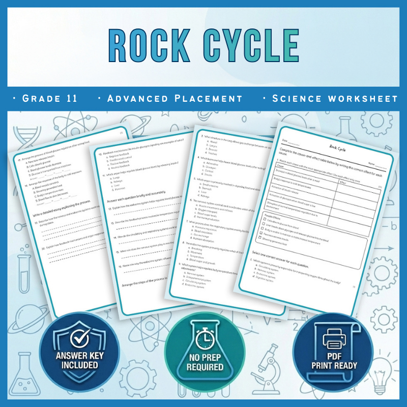 Grade 11 Science science 1 worksheet — Grade 11 Science | Rock Cycle Worksheet (AP Standard) – Science 1 (PDF)