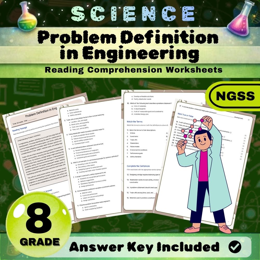 Grade 8 Science NGSS Bundle | Comprehensive Worksheets for Earth & Life Sciences — included worksheet 34