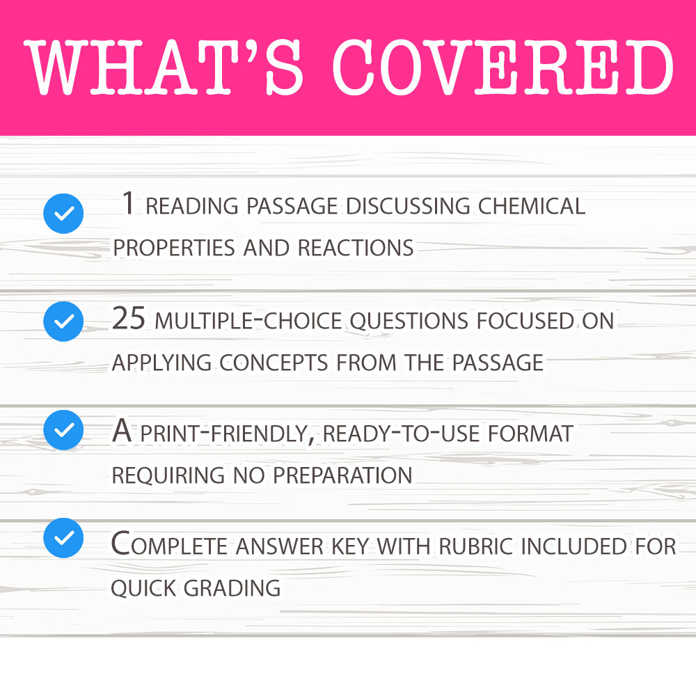 Grade 7 Science worksheet mcq paper worksheet — Grade 7 Science — Worksheet MCQ Paper for Mastering Chemical Properties —…
