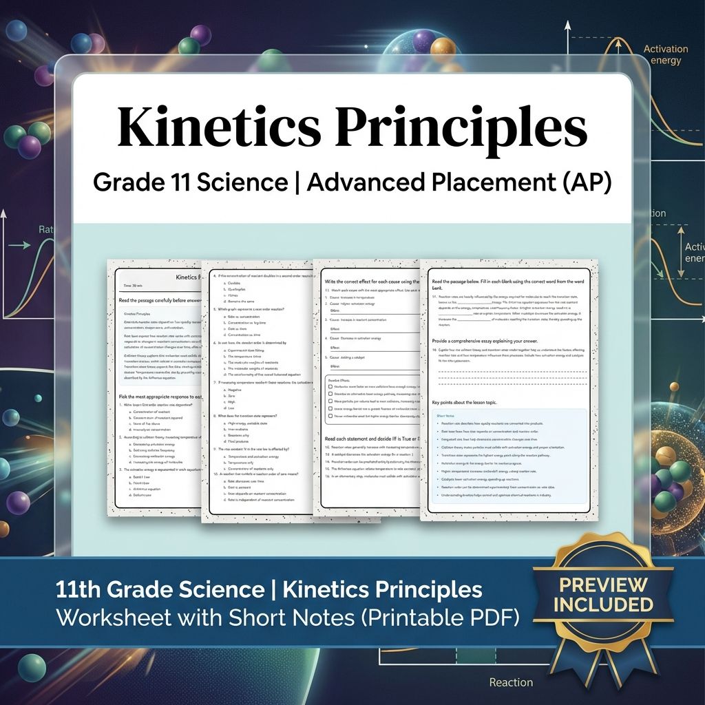 Grade 11 Science Worksheet Bundle Advanced Concepts & Scientific Reasoning (PDF) — included worksheet 37