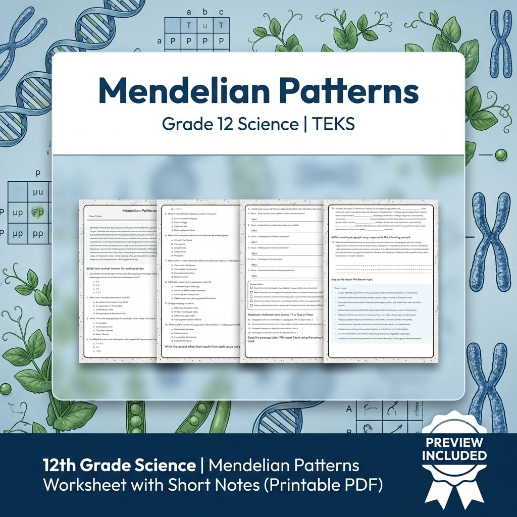 Grade 12 Science Unit Bundle | Genetics, Evolution & Cell Biology Worksheets — included worksheet 7