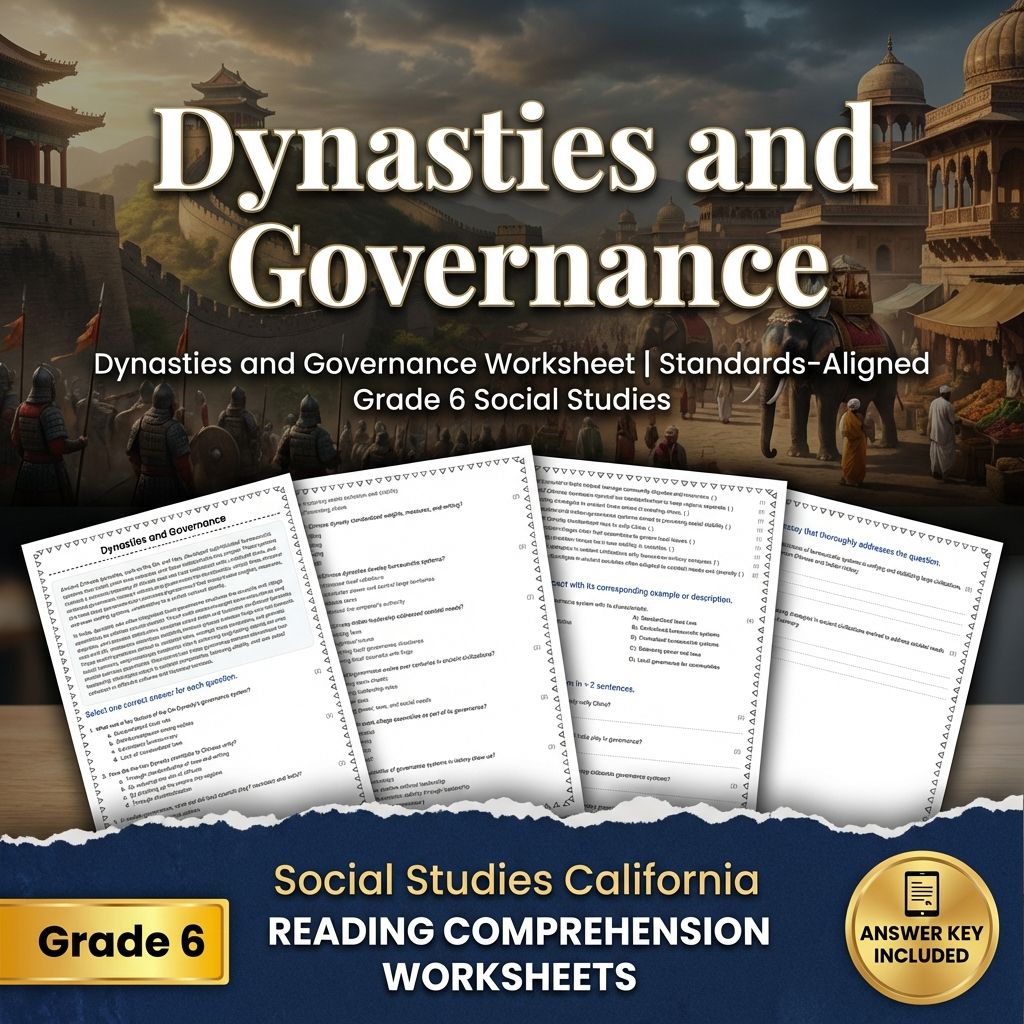 Grade 6 Social Studies Worksheet Pack | Ancient Civilizations & Geography — included worksheet 19