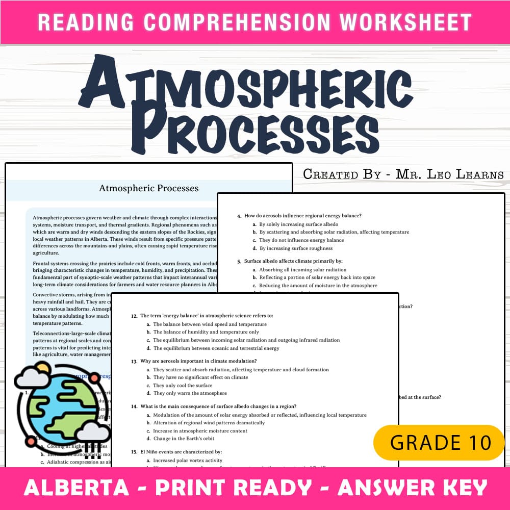 Grade 10 Science worksheet mcq paper worksheet — Grade 10 Science — Worksheet MCQ Paper for Mastering Atmospheric Processe…