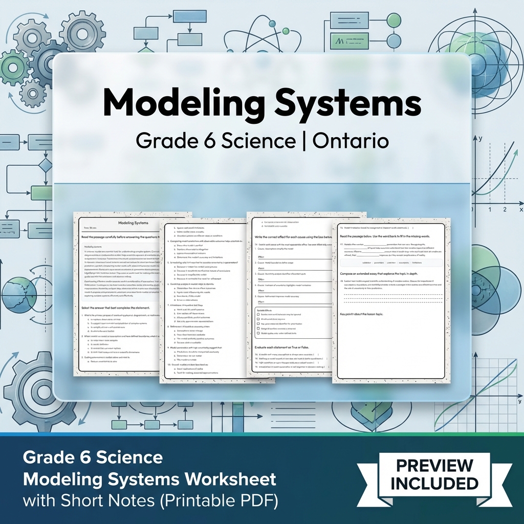 Grade 6 Science Lesson Bundle | Ontario Framework & Inquiry Skills — included worksheet 5
