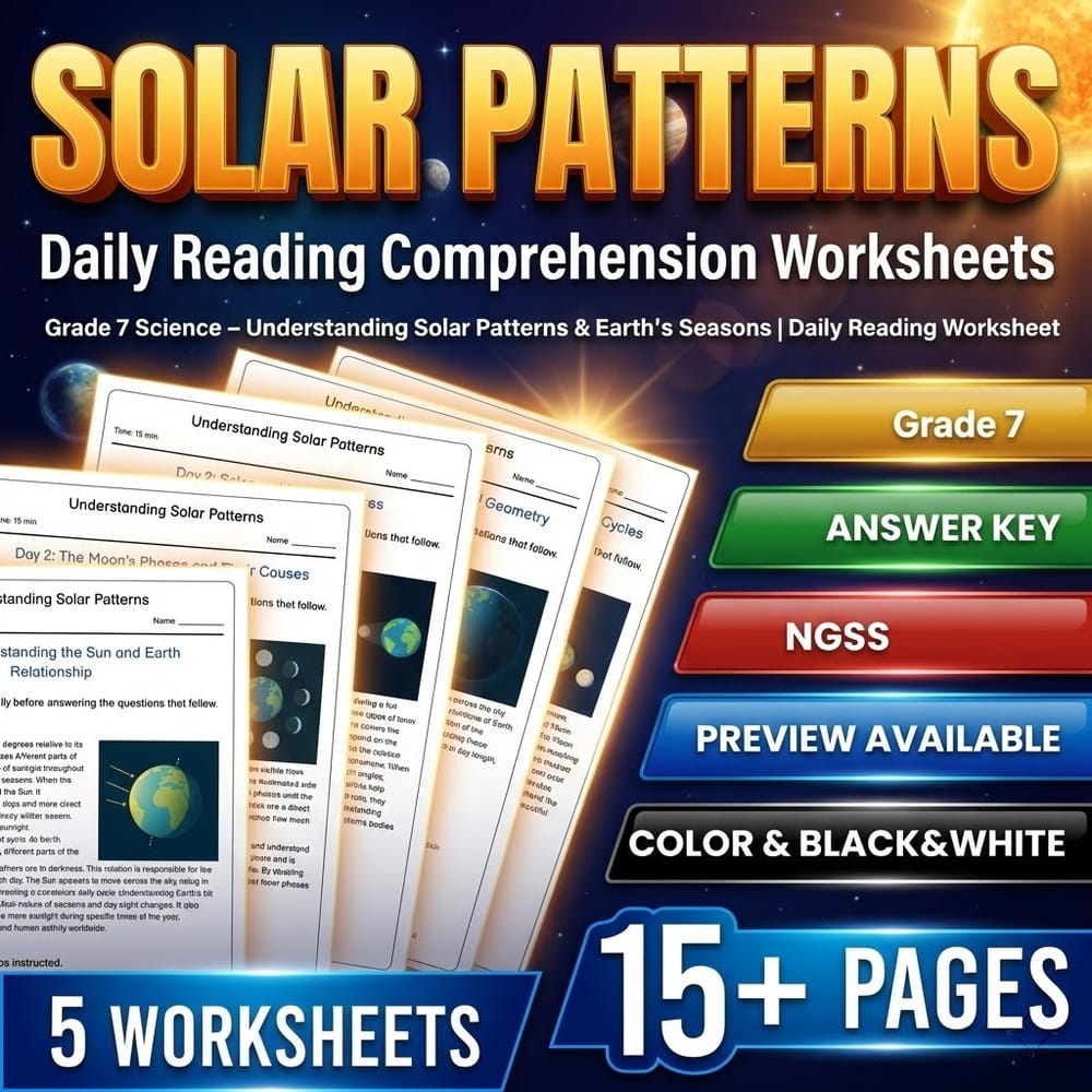 Earth's Place in the Universe Grade 7 Science Worksheets Bundle | NGSS — included worksheet 3