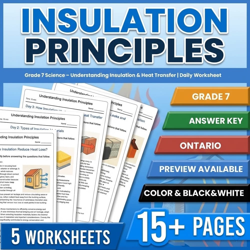 Thermal Energy Grade 7 Science Daily Reading Worksheets Bundle | Ontario — included worksheet 10