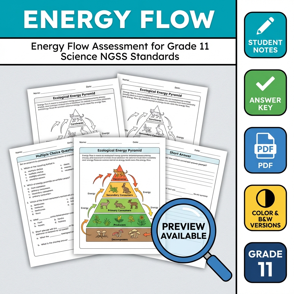 Grade 11 Science Mini Bundle | Ecosystems Interactions & Energy NGSS — included worksheet 5