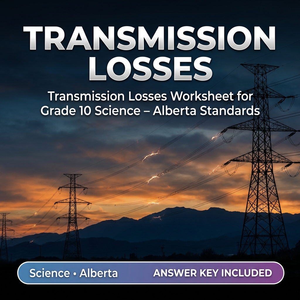 Transmission Losses Worksheet for Grade 10 Science – Alberta Standards