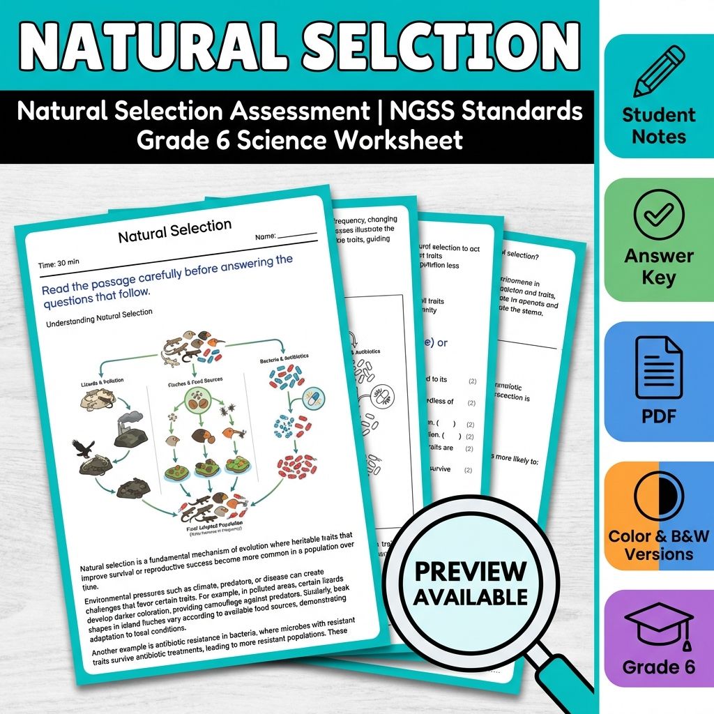 Grade 6 Science Full Year Bundle | NGSS Assessment Resources (Printable) — included worksheet 28