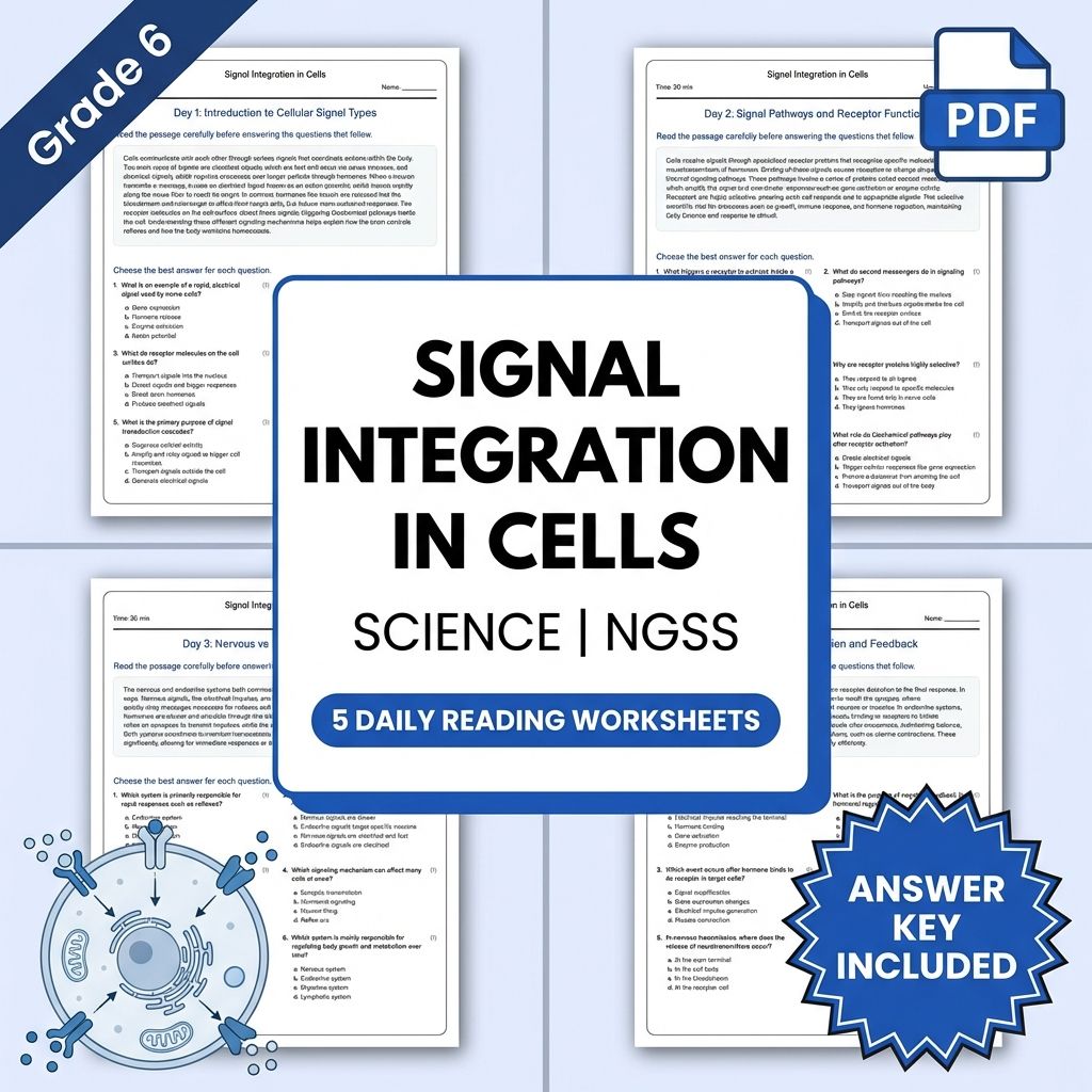 6th Grade Science | Signal Integration in Cells Worksheet (PDF+ Answer Key)