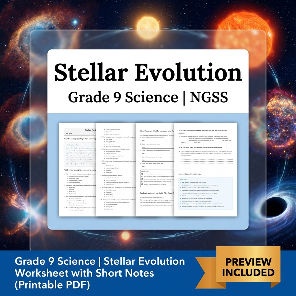 Grade 9 Science NGSS Worksheet Bundle – Comprehensive Year-Long Assessment Pack — included worksheet 41