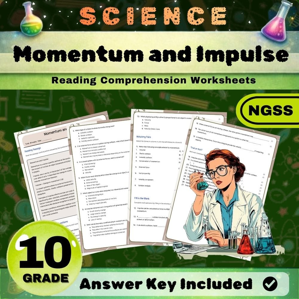 Grade 10 Science NGSS Bundle | Worksheets for Earth, Life & Physical Sciences — included worksheet 48