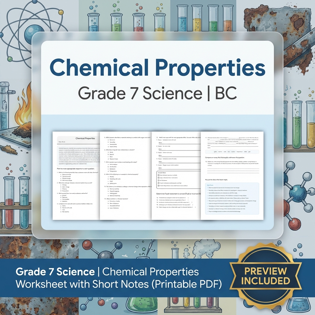 Grade 7 Science Full Year Bundle Ecosystems, Cells & Earth Processes Worksheets — included worksheet 33