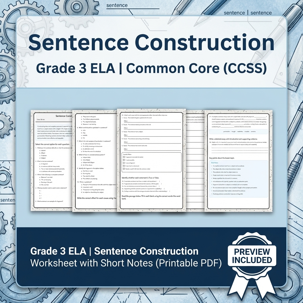 Grade 3 Text Evidence Writing ELA Full-Year Bundle for Common Core (CCSS) — included worksheet 26