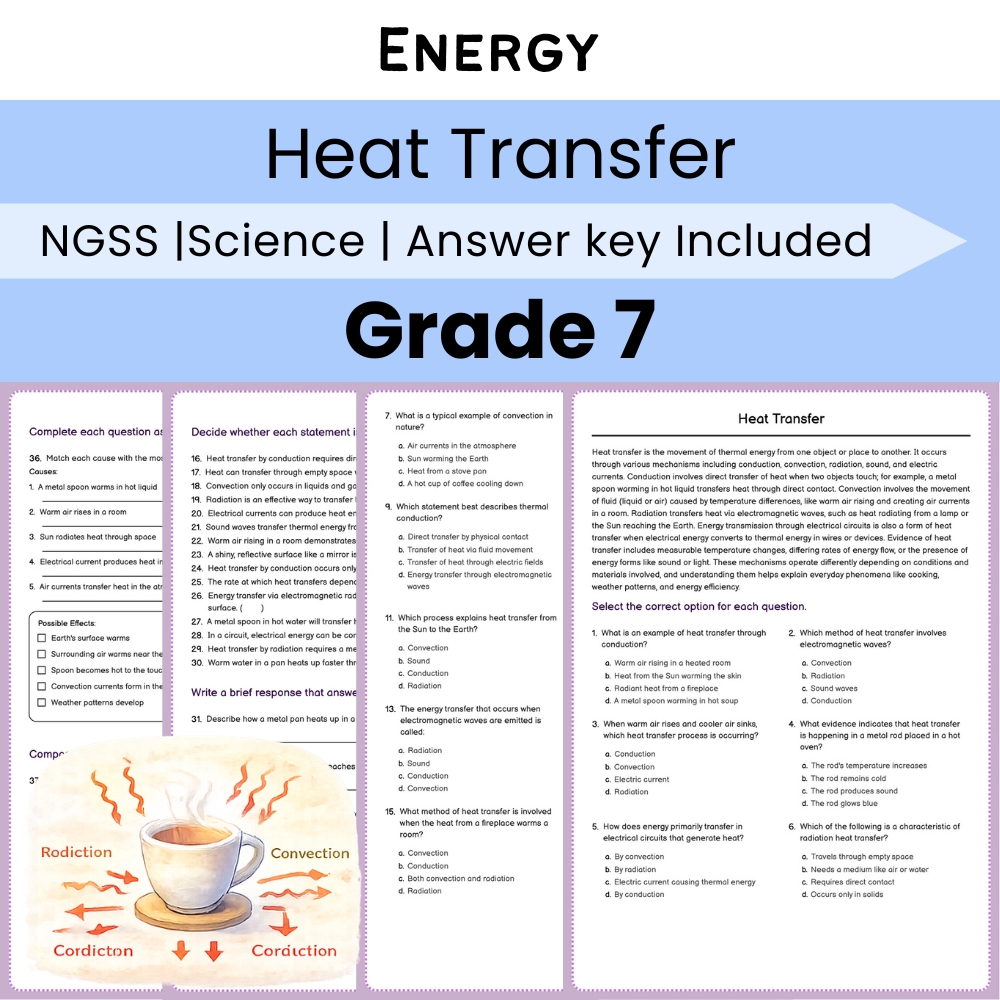 Grade 7 Science NGSS Full Year Bundle | Comprehensive Worksheet Pack — included worksheet 36