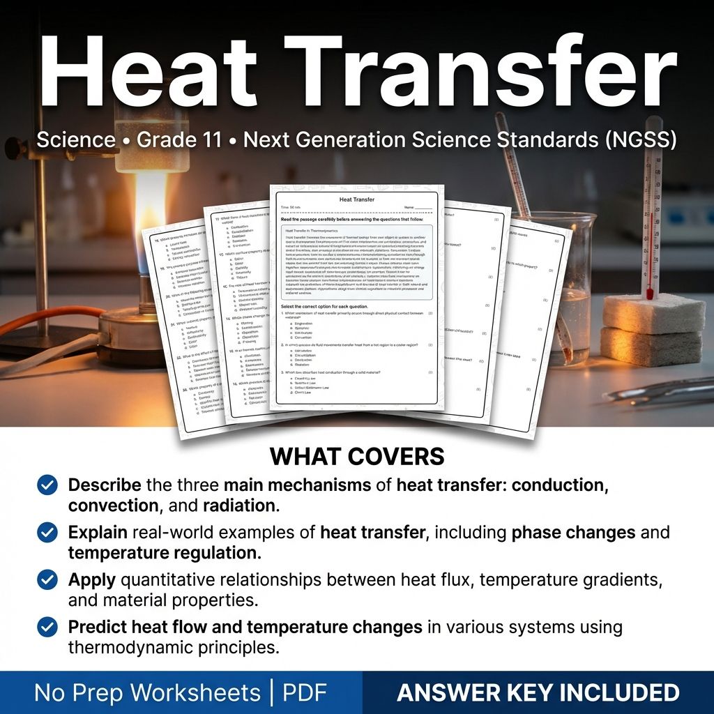 Grade 11 Science Unit Worksheet Pack | Energy, Heat Transfer & Power NGSS — included worksheet 5