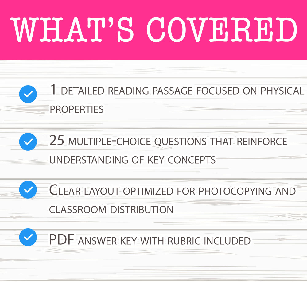 Grade 7 Science worksheet mcq paper worksheet — Grade 7 Science — Physical Properties Worksheet MCQ Paper — page 2