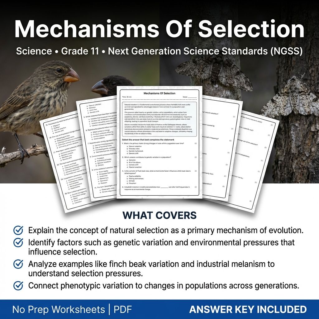 Grade 11 Science | Biological Evolution & Population Genetics Worksheet Bundle — included worksheet 3