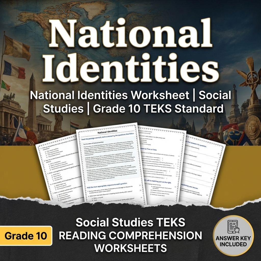 National Identities Worksheet | Social Studies | Grade 10 TEKS Standard