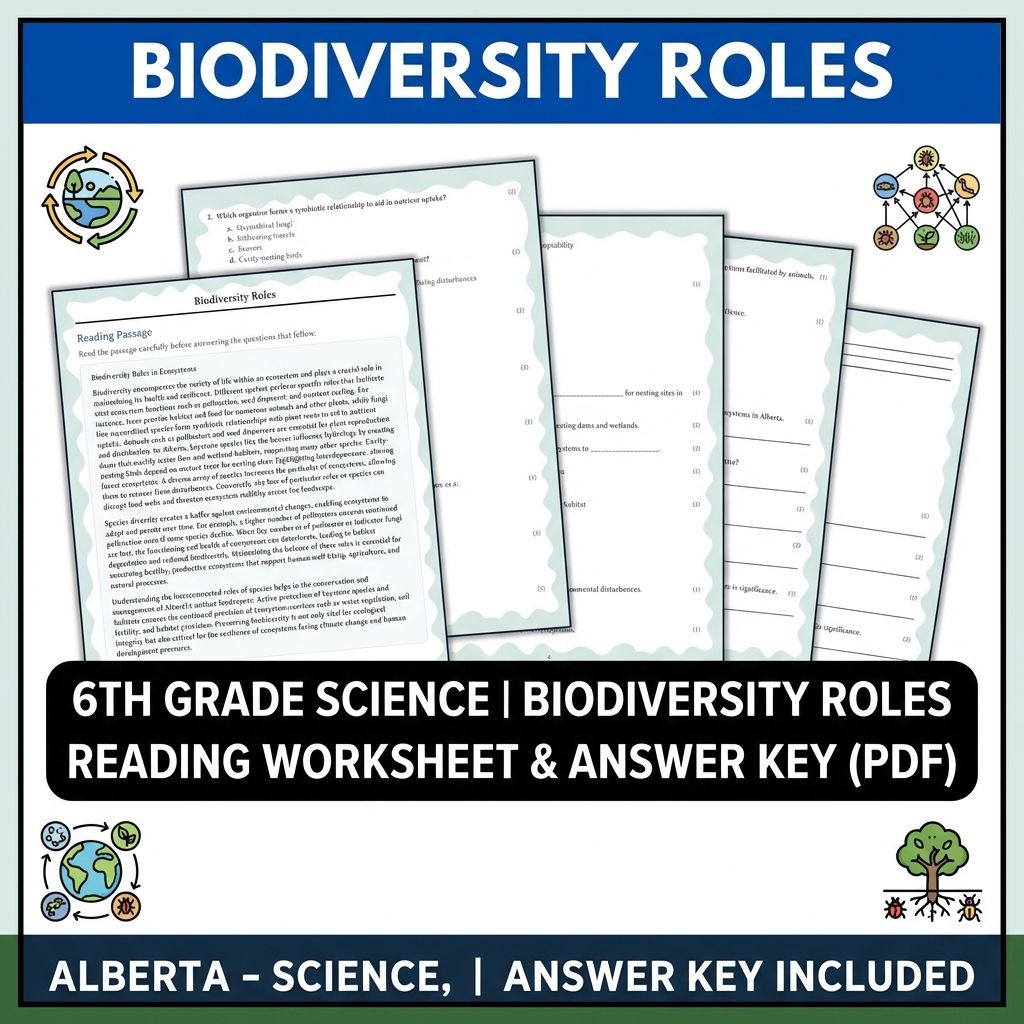 Grade 6 Science Unit Bundle | Ecosystems and Biodiversity (Answer Keys Included) — included worksheet 10