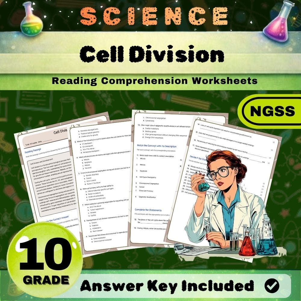 Grade 10 Science NGSS Bundle | Worksheets for Earth, Life & Physical Sciences — included worksheet 49