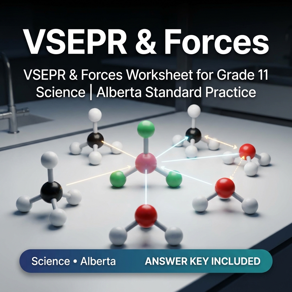 VSEPR & Forces Worksheet for Grade 11 Science | Alberta Standard Practice