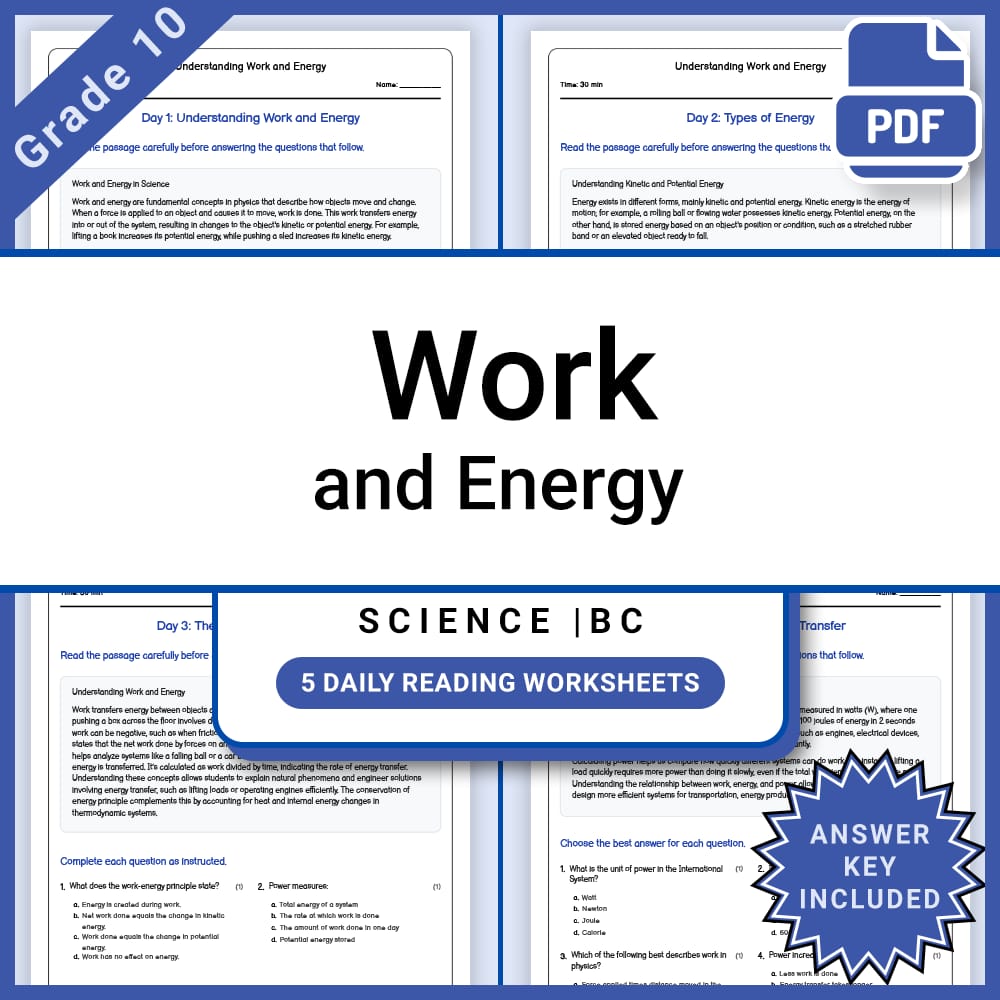 Grade 10 Science Full Year Curriculum Bundle | Physics, Genetics & Core Concepts — included worksheet 39