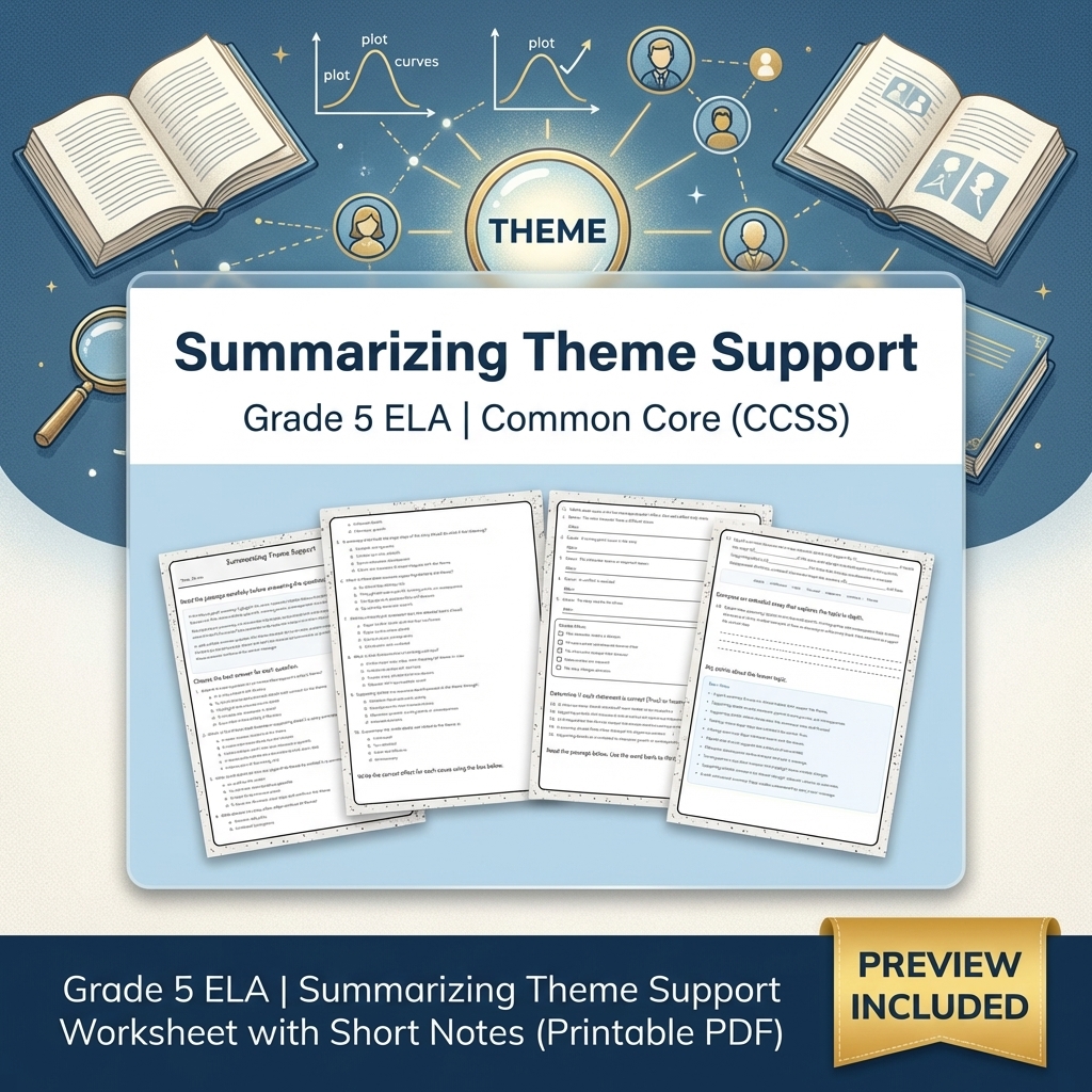 Grade 5 Text Evidence, Writing, and Language ELA Full-Year Bundle — included worksheet 31