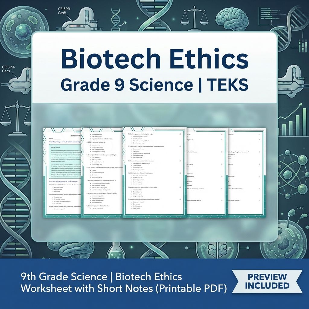 Grade 9 Science Worksheet Bundle: Cell Biology, Genetics & Ecology (Collection) — included worksheet 37