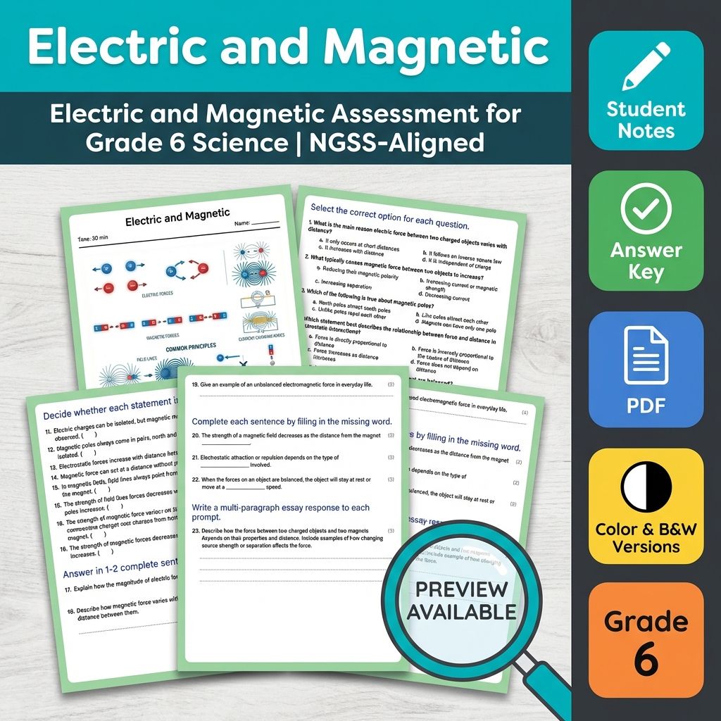 Grade 6 Science Full Year Bundle | NGSS Assessment Resources (Printable) — included worksheet 30