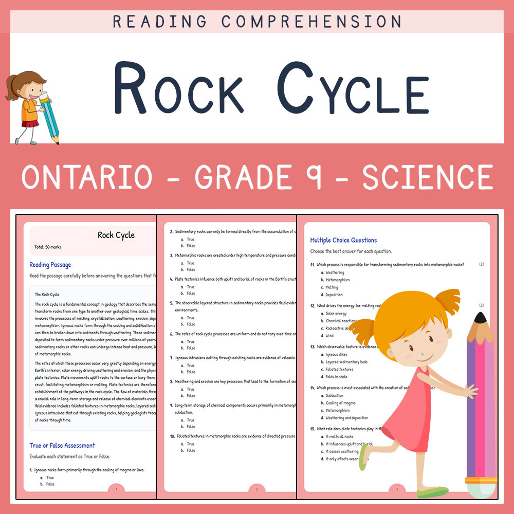 Grade 9 Science worksheet elena worksheet — Grade 9 Science Assessment | Rock Cycle Worksheet Elena | Ontario Standard — p…