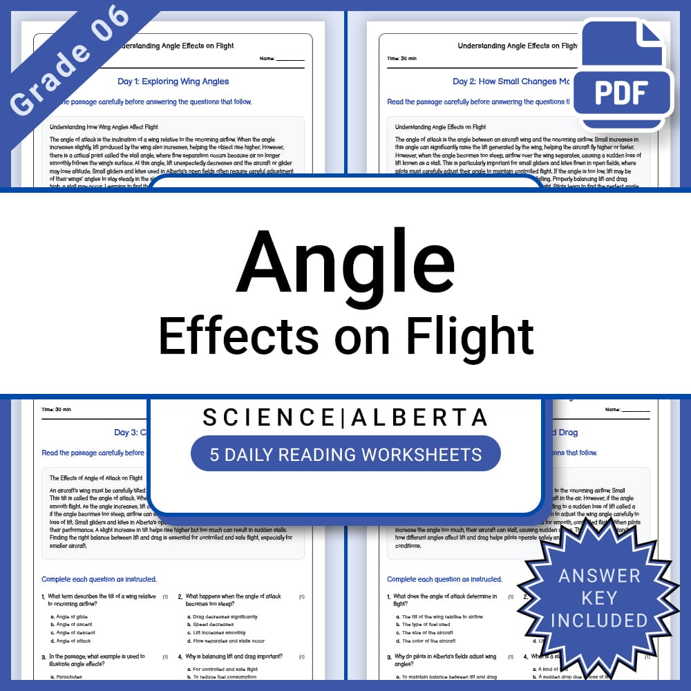 Grade 6 Science Lesson Bundle: Flight, Weather, and Aerodynamics — included worksheet 6