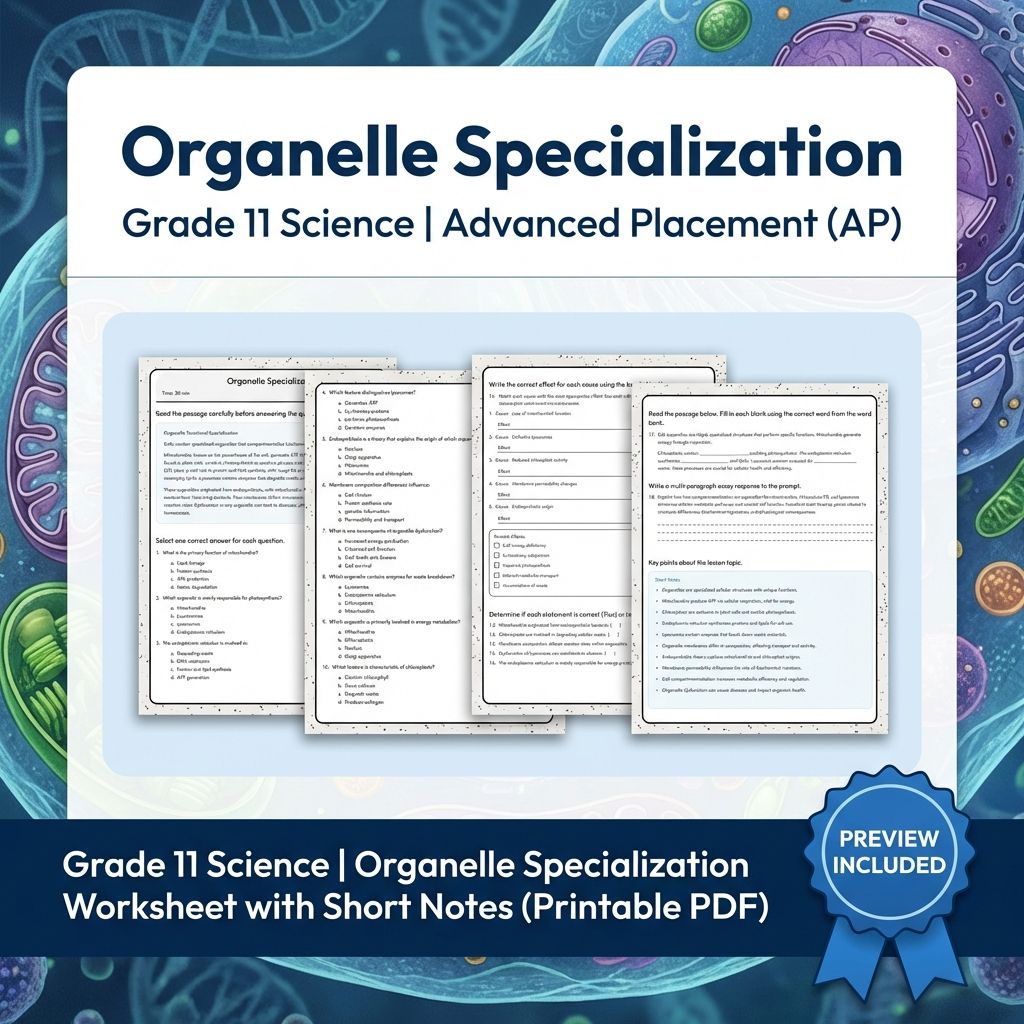 Grade 11 Science Worksheet Bundle Advanced Concepts & Scientific Reasoning (PDF) — included worksheet 38