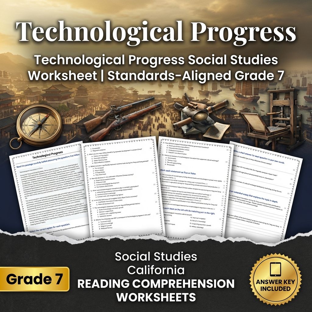 Technological Progress Social Studies Worksheet | Standards-Aligned Grade 7