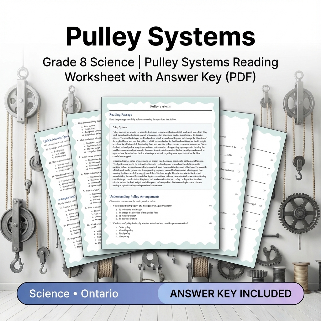Grade 8 Science Worksheets Bundle | Biology, Physics & Earth Science Resources — included worksheet 42