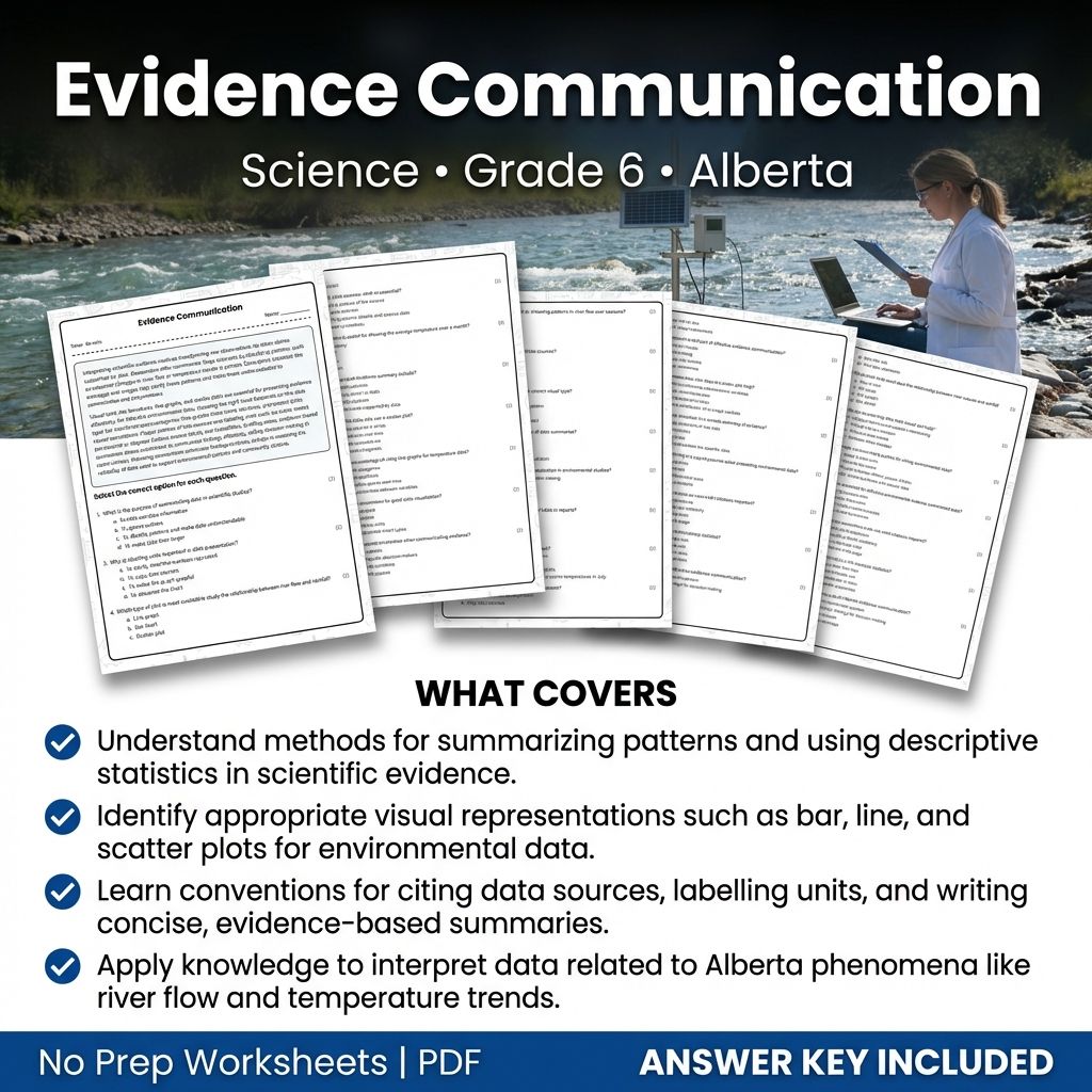 Grade 6 Science Worksheet on Evidence Communication | Alberta Standards