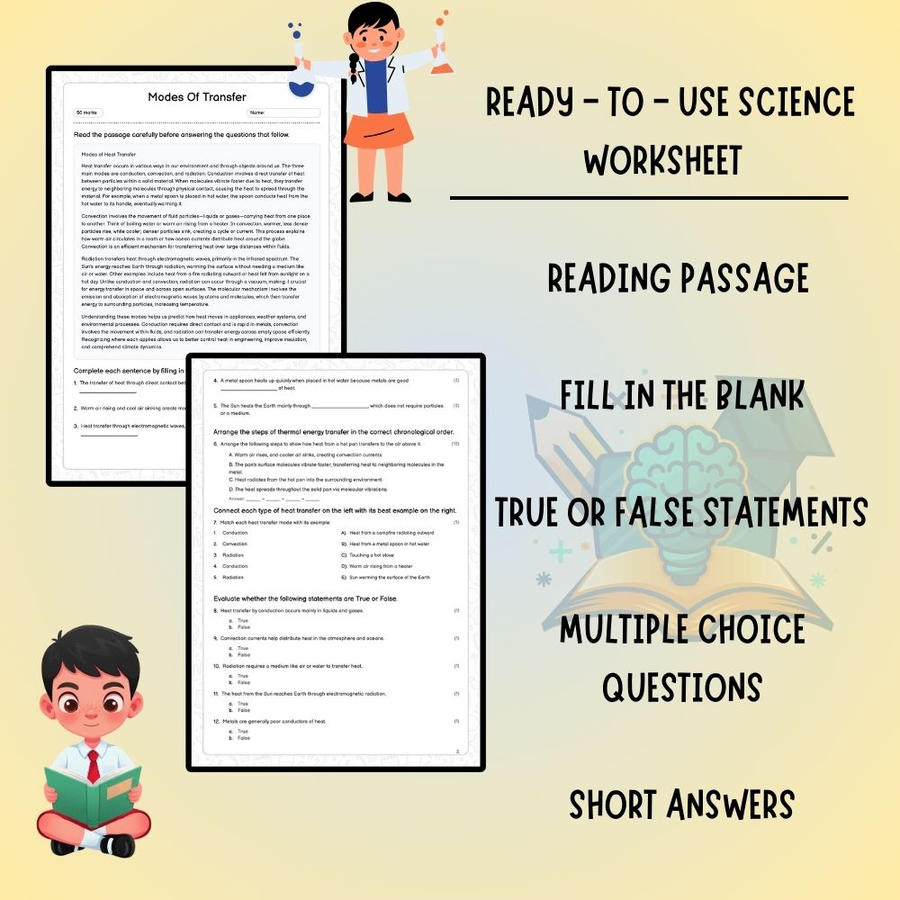 Grade 7 Science worksheet worksheet — Grade 7 Science | Modes Of Transfer Worksheet (PDF) – Ontario Standards — page 2