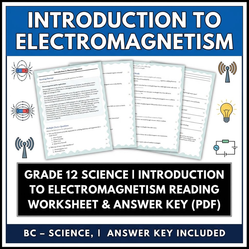 Grade 12 Science | Introduction to Electromagnetism Worksheet & Answer Key (PDF)