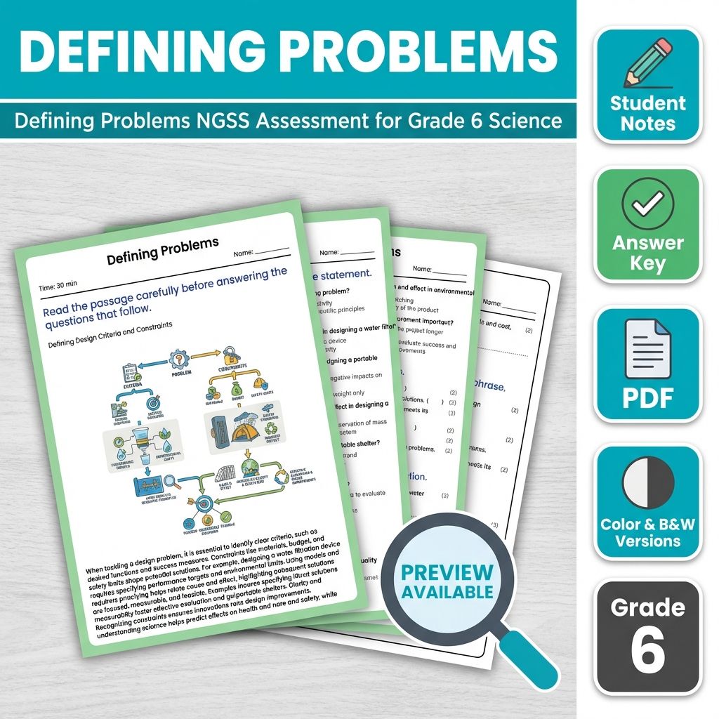 Grade 6 Science Full Year Bundle | NGSS Assessment Resources (Printable) — included worksheet 31