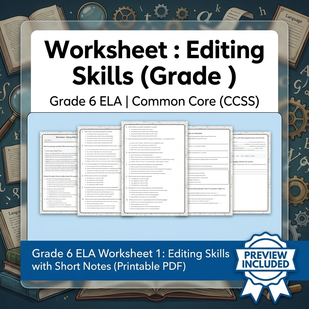 Grade 6 ELA Reading, Writing, & Grammar Full-Year Bundle (Common Core CCSS) — included worksheet 25