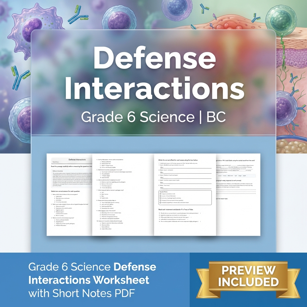 Grade 6 Science BC Ecosystems & Environmental Processes Worksheet Pack Full Year — included worksheet 41