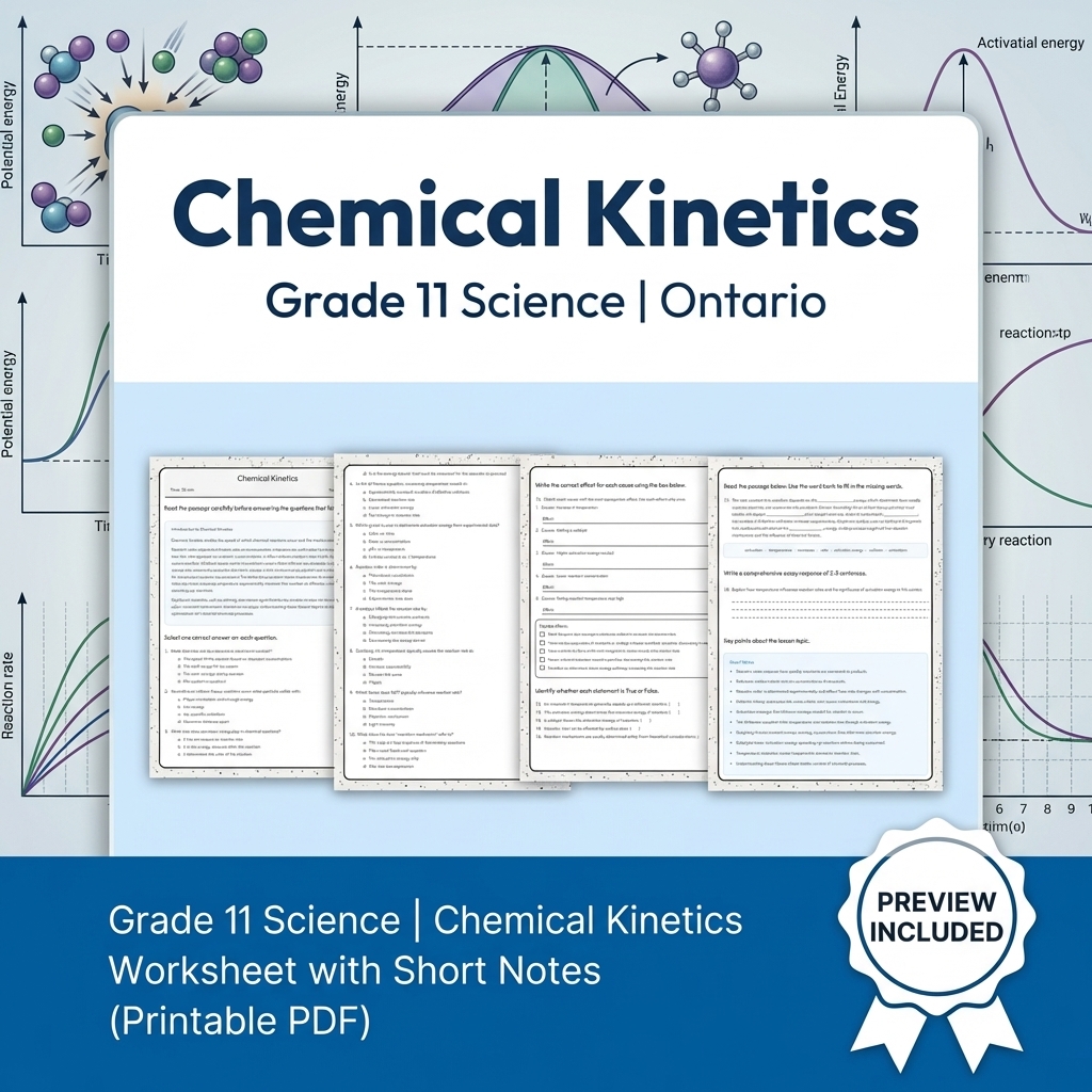 Grade 11 Science Full Year Bundle | Ontario Curriculum & Framework — included worksheet 50