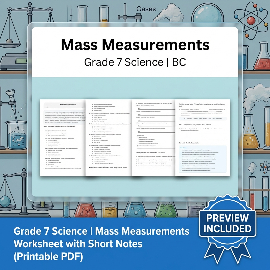 Grade 7 Science Full Year Bundle Ecosystems, Cells & Earth Processes Worksheets — included worksheet 35