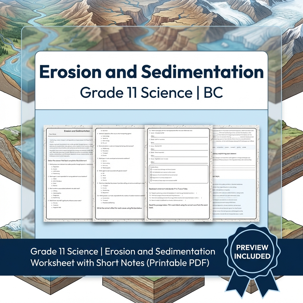 Grade 11 Science Full Year Bundle | Atomic Theory, Biology, Motion & Energy Worksheets — included worksheet 44
