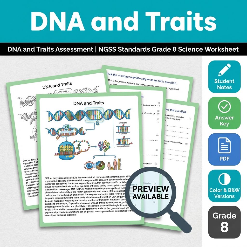 Grade 8 Science Full Year Bundle | NGSS Assessment Worksheets & Resources — included worksheet 33