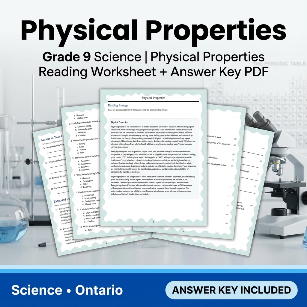 Grade 9 Science Bundle – Comprehensive NGSS-aligned Activities & Answer Keys — included worksheet 48