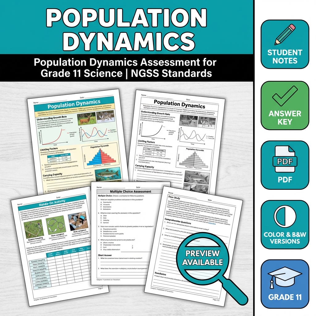 Grade 11 Science Mini Bundle | Ecosystems Interactions & Energy NGSS — included worksheet 6