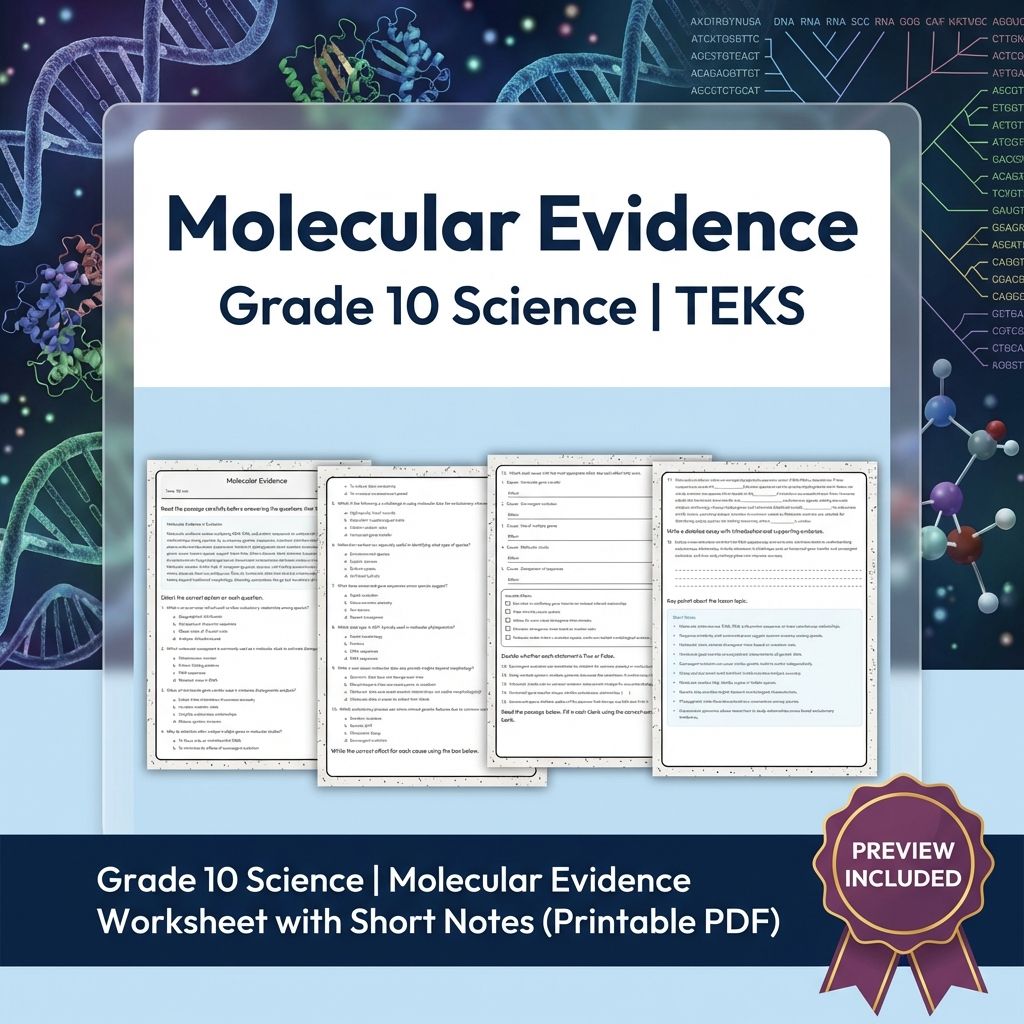 Grade 10 Science Worksheet Bundle – Genetics, Cell Biology & Ecology (PDF) — included worksheet 45